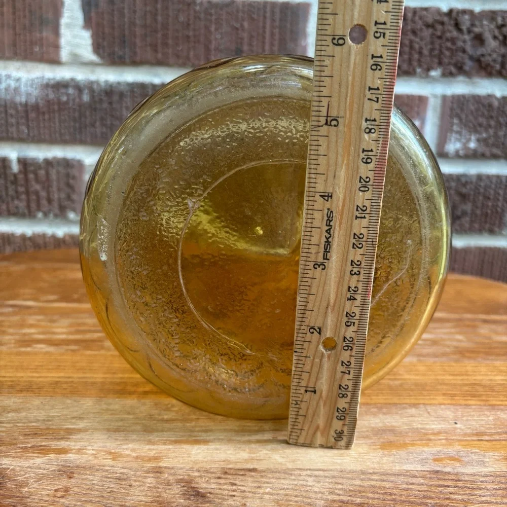 Vintage Libbey Glass Drape Honey Gold Amber Pitcher